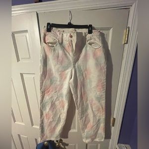 Universal Thread White Tie-Dye Denim Straight Leg Jeans